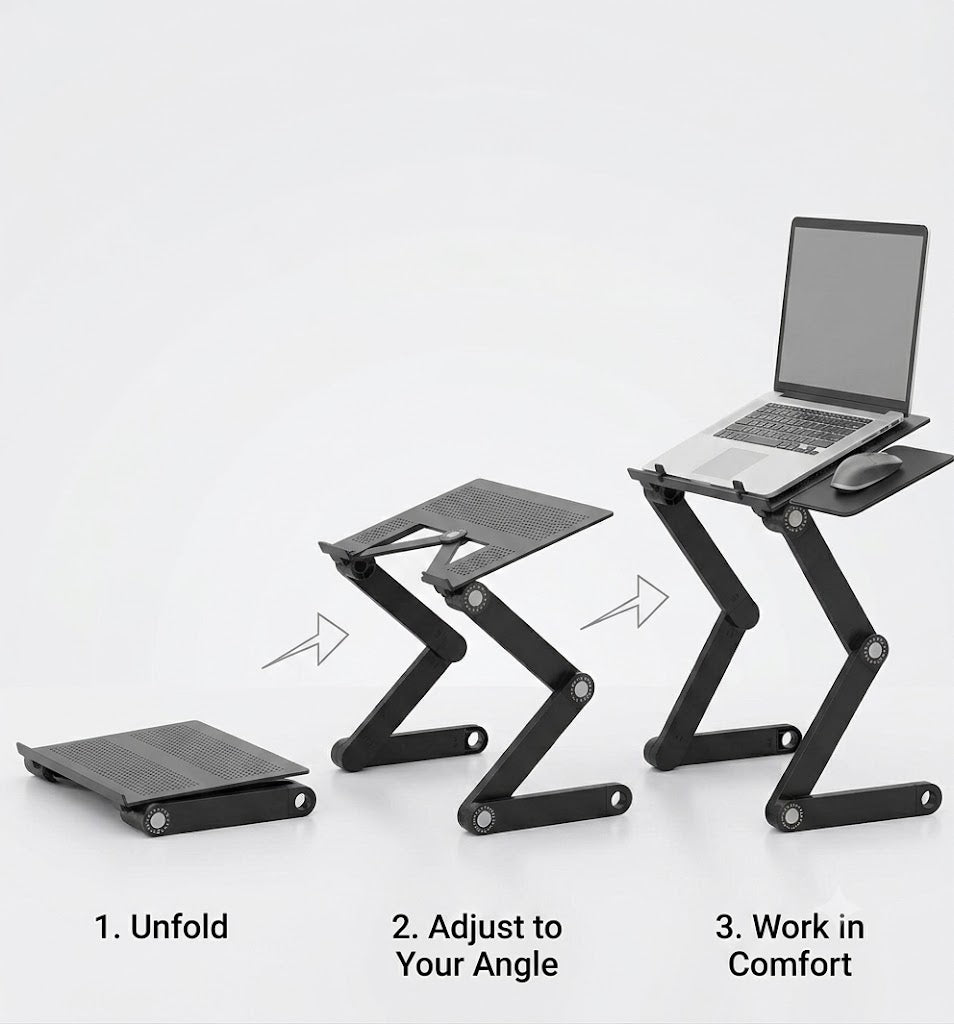 Multifunctional Adjustable Laptop Table T8 – Foldable Bed & Desk Stand