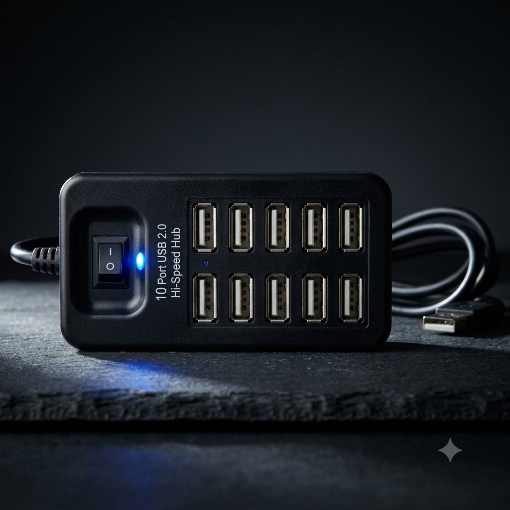 10 Port USB Power Hub | Fast Charging Multi-Port USB Charging Station