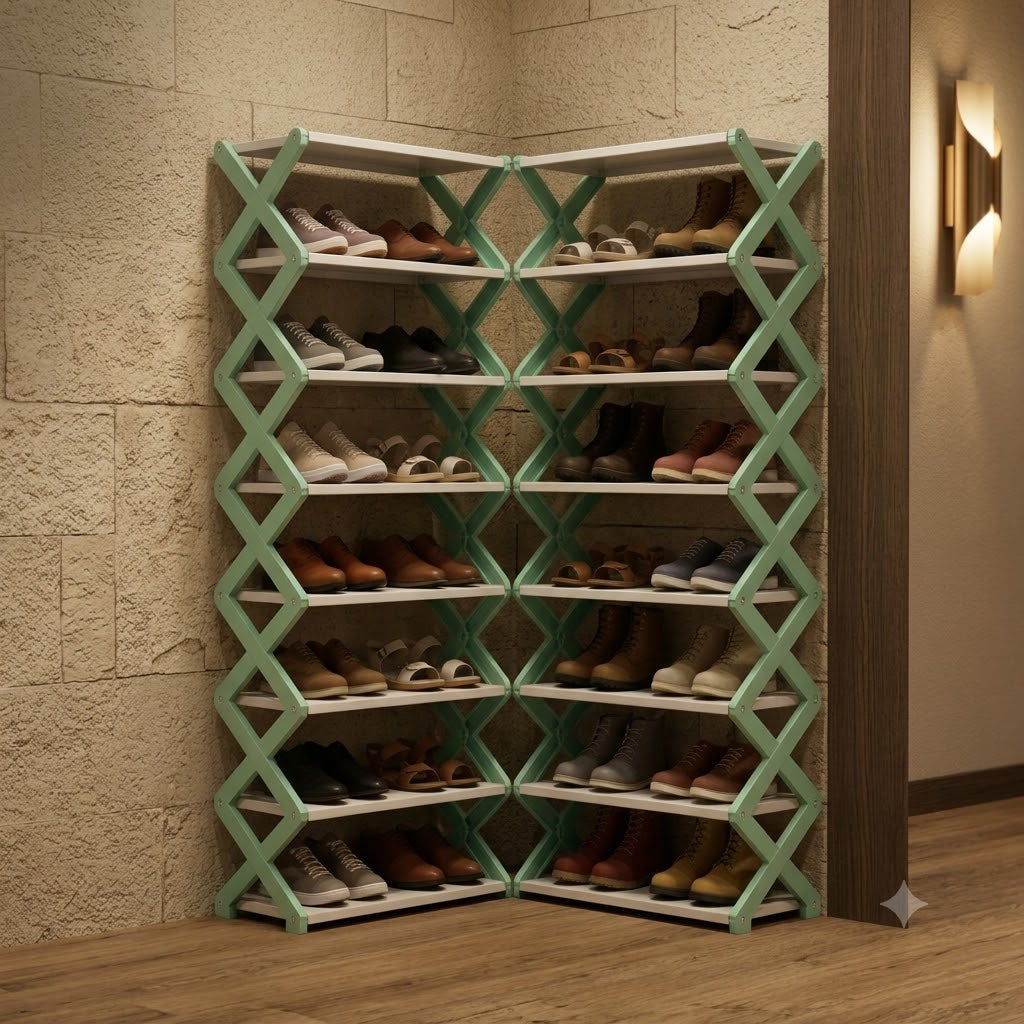 X-Shaped Shoe Rack | Space Saving Multi-Tier Shoe Storage Organizer