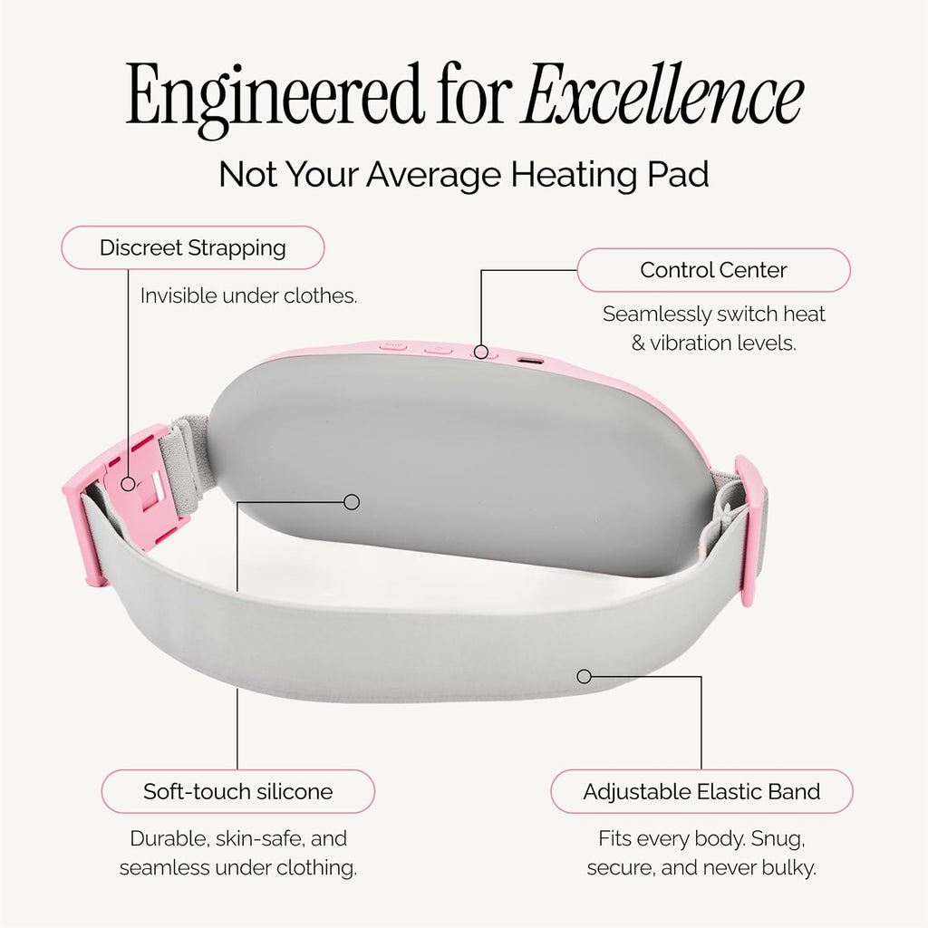 Portable Period Heating Belt | Rechargeable Menstrual Cramp Relief Belt with Heat & Massage