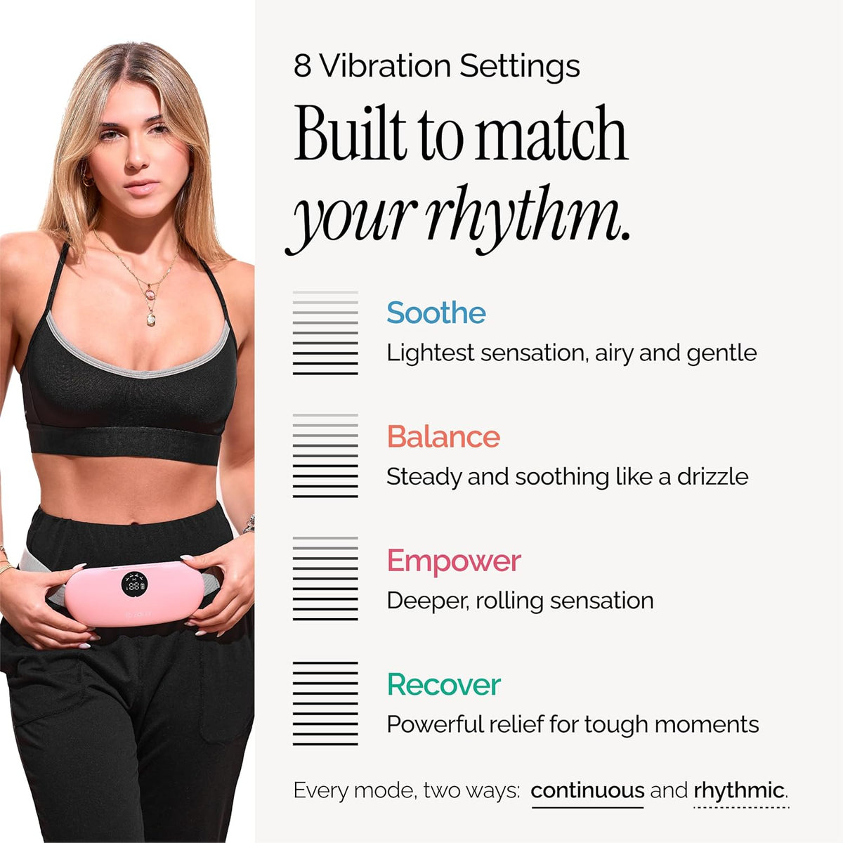 Portable Period Heating Belt | Rechargeable Menstrual Cramp Relief Belt with Heat & Massage