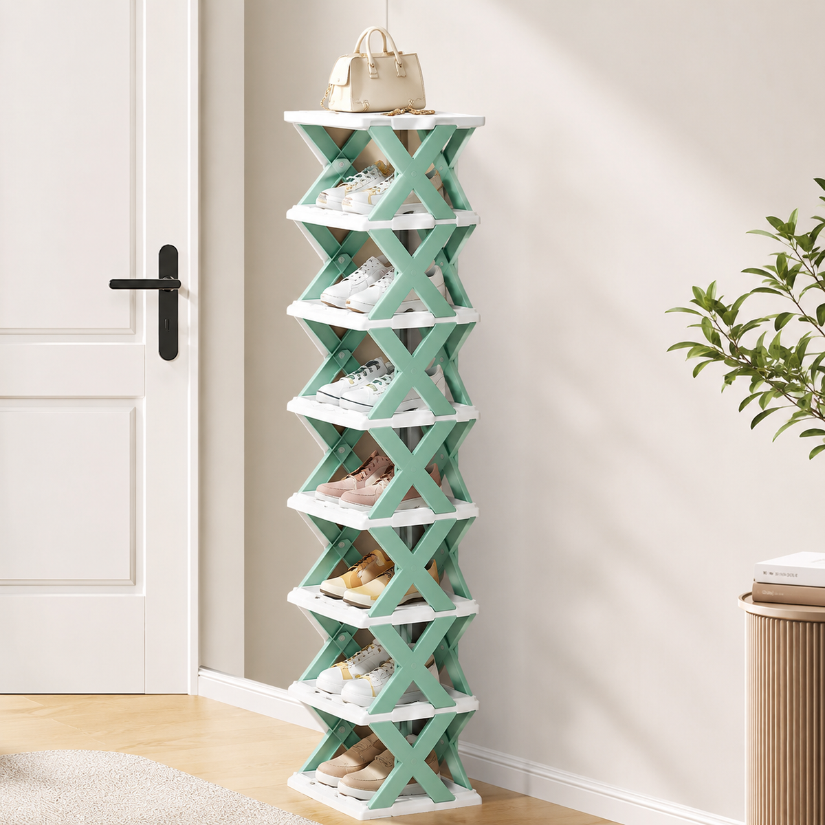 X-Shaped Shoe Rack | Space Saving Multi-Tier Shoe Storage Organizer