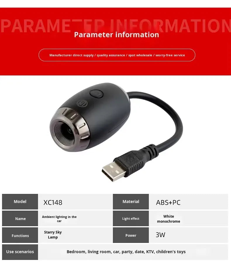 Car Starry Sky Projector USB Directly Connected