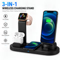 3-in-1 Wireless Charging Stand – Charge Phone, Watch & Earbuds Simultaneously | 15W Fast Qi Charger