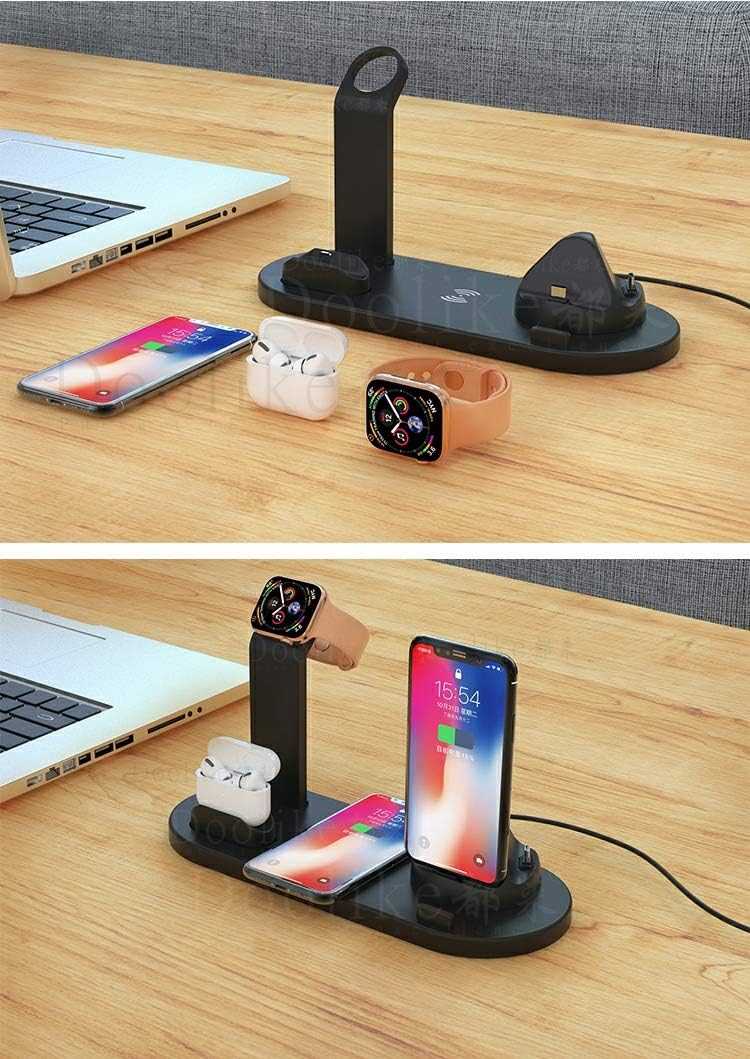 3-in-1 Wireless Charging Stand – Charge Phone, Watch & Earbuds Simultaneously | 15W Fast Qi Charger