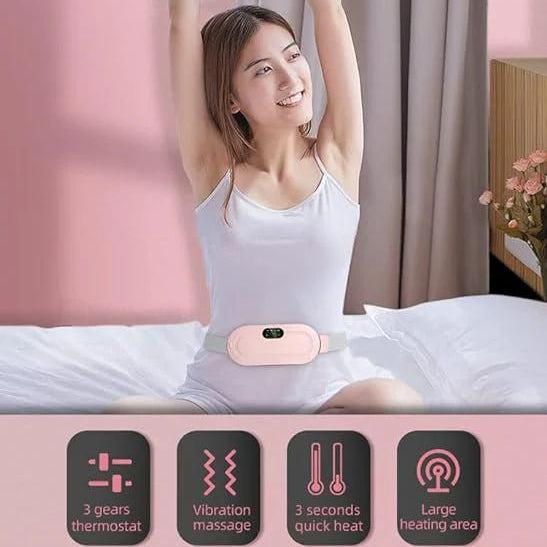 Portable Period Heating Belt | Rechargeable Menstrual Cramp Relief Belt with Heat & Massage
