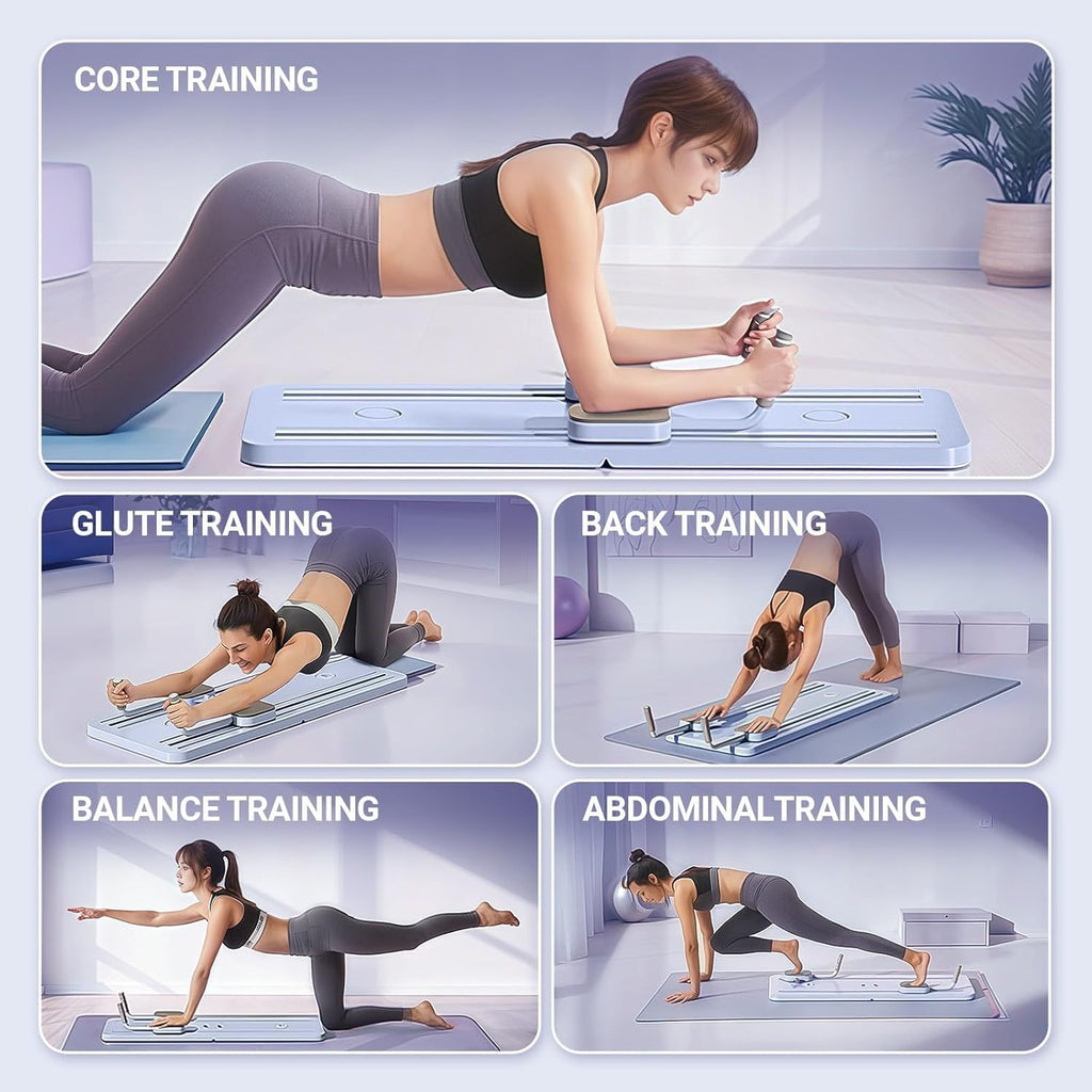 Pilates Board with Resistance Bands & Smart Timer | Full Body Home Workout