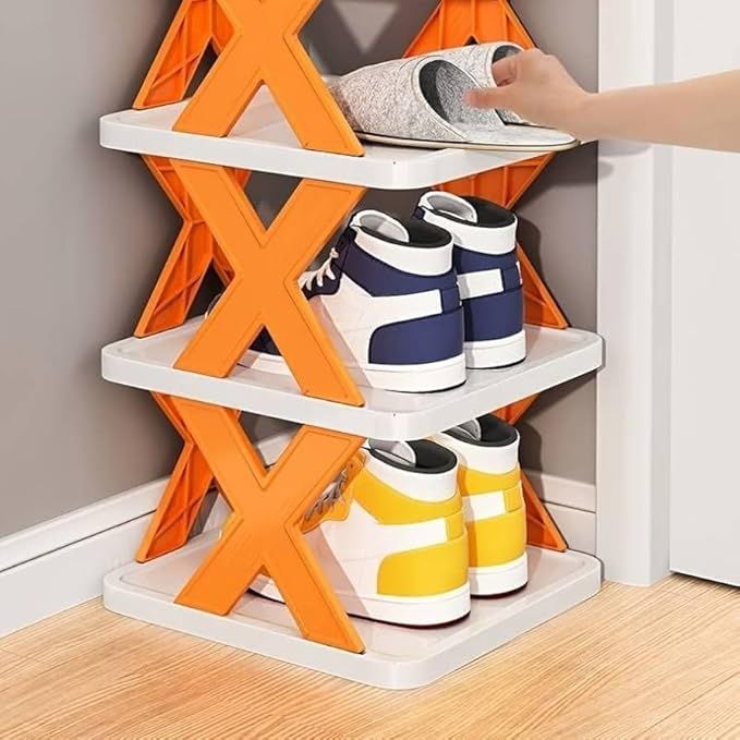 X-Shaped Shoe Rack | Space Saving Multi-Tier Shoe Storage Organizer